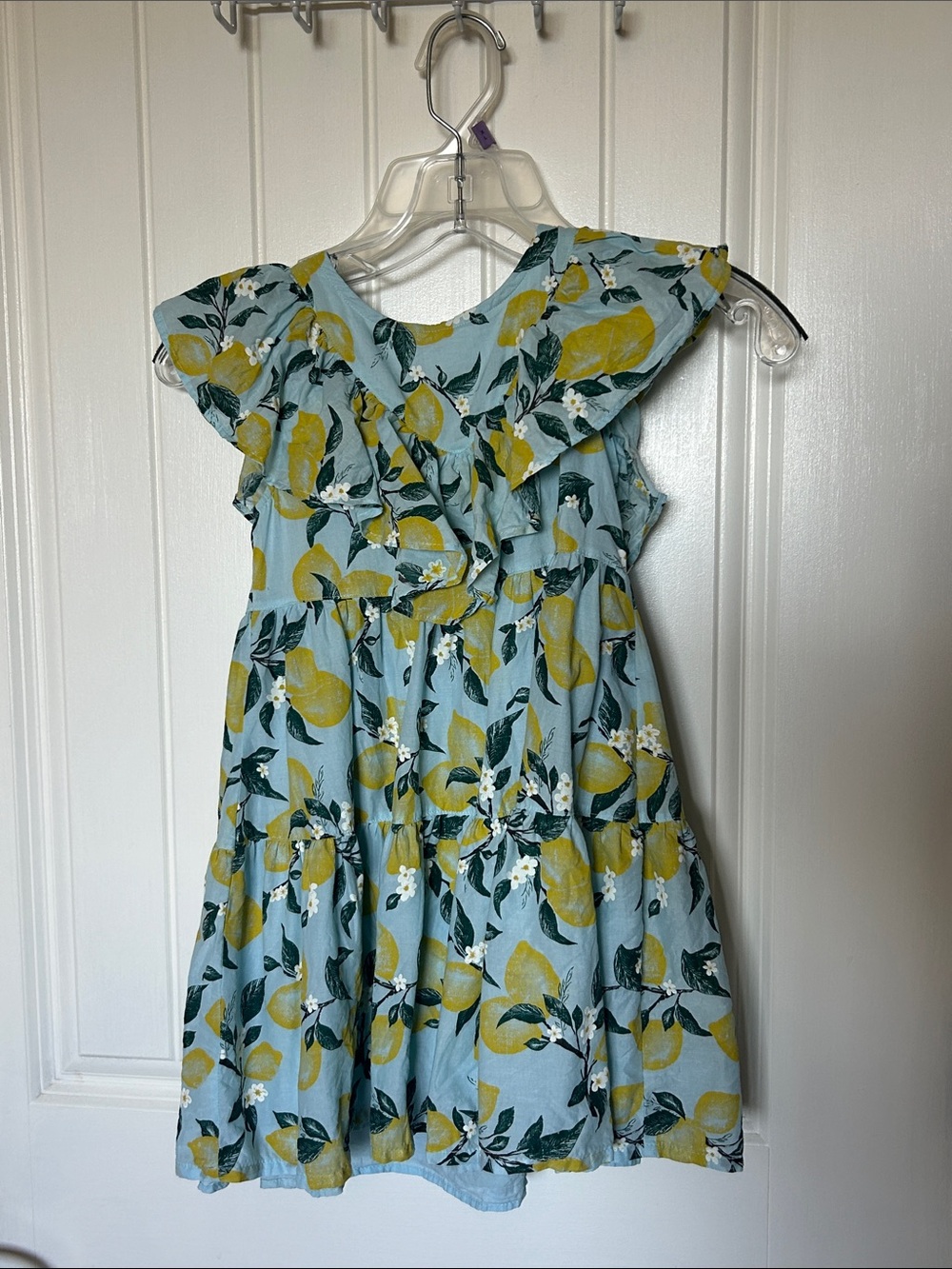 French Connection Blue Dress with Yellow Lemon Print